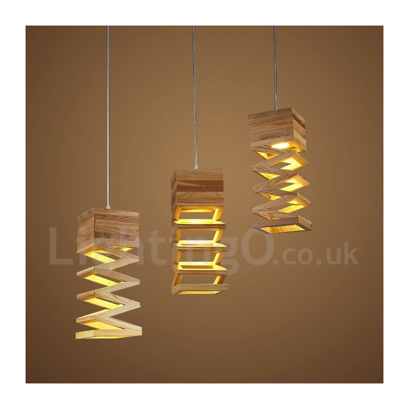 Lampada a sospensione in legno moderna 30 x 12 cm