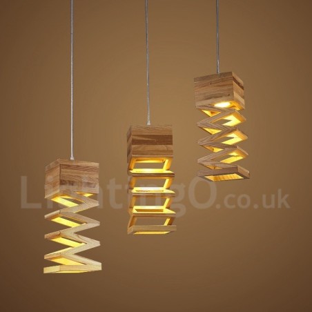 Lampada a sospensione in legno moderna 30 x 12 cm