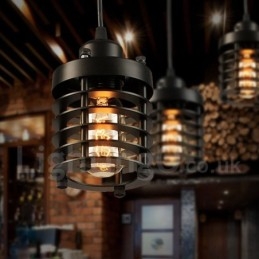 Lampada a sospensione vintage retrò in metallo 1 luce
