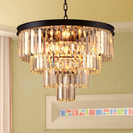 Lampada a sospensione moderna e contemporanea in cristallo imitato, LED, cavo regolabile 20 cm