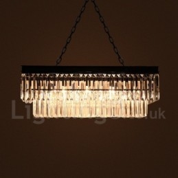 Lampada a sospensione moderna e contemporanea in cristallo imitato, LED, cavo regolabile 20 cm