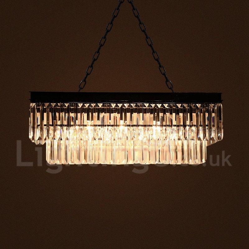 Lampada a sospensione moderna e contemporanea in cristallo imitato, LED, cavo regolabile 20 cm