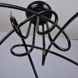 Lampadario country in metallo nero a 5 luci 59 x 45 cm