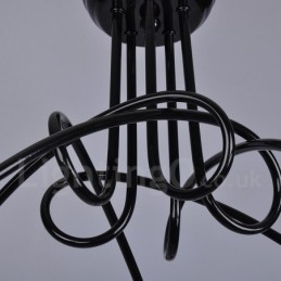 Lampadario country in metallo nero a 5 luci 59 x 45 cm