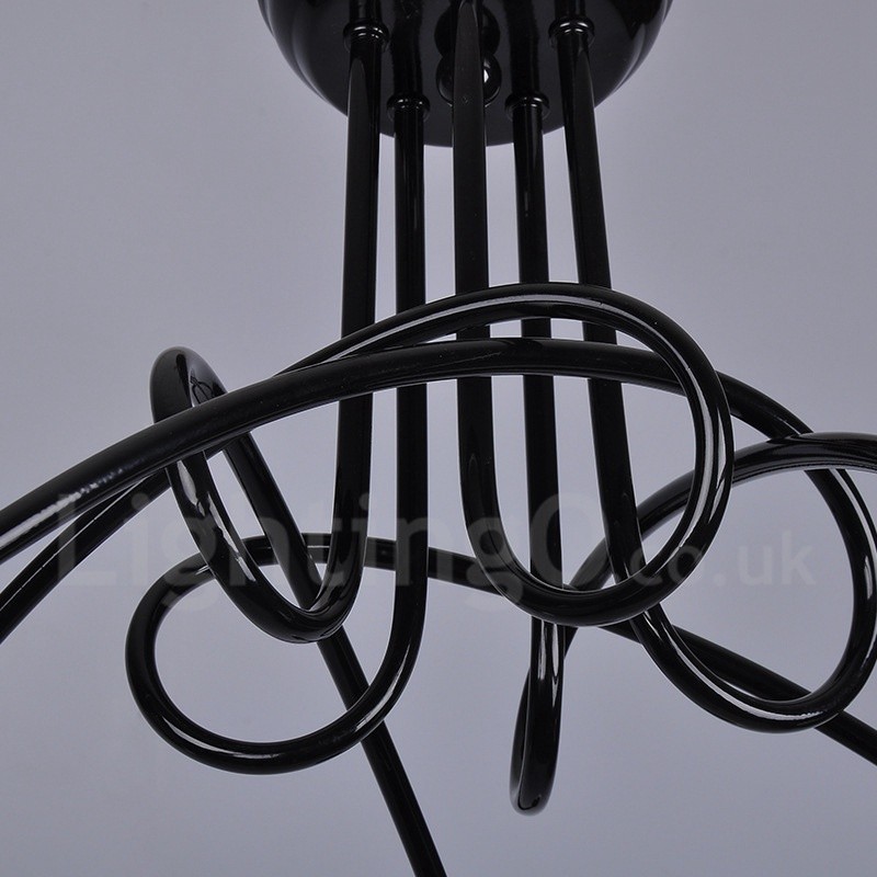 Lampadario country in metallo nero a 5 luci 59 x 45 cm