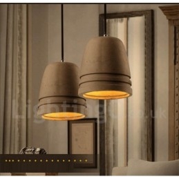 Lampada a sospensione vintage in cemento