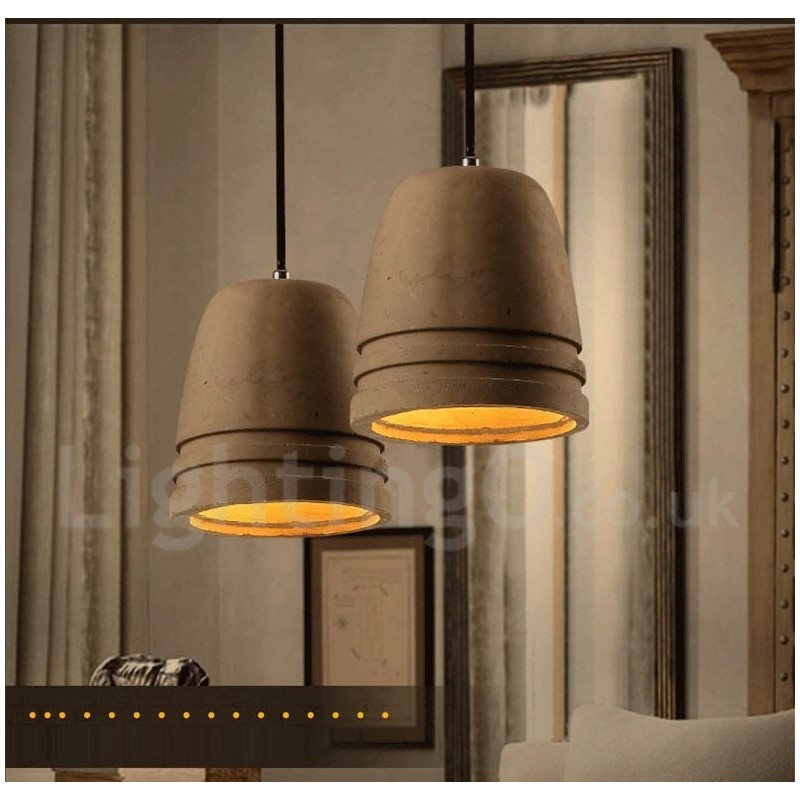 Lampada a sospensione vintage in cemento