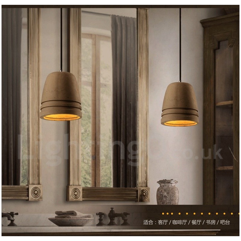 Lampada a sospensione vintage in cemento