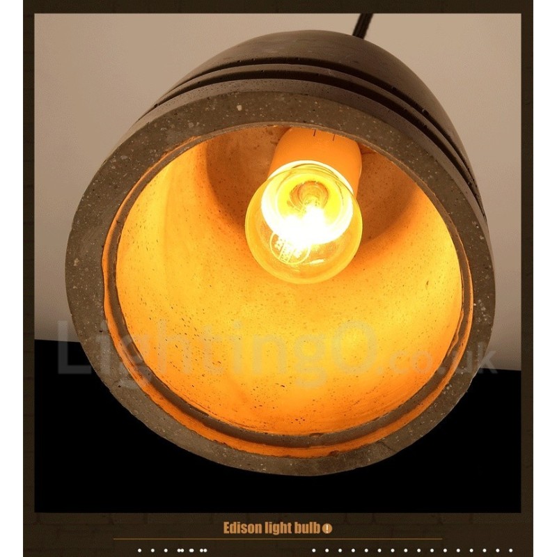Lampada a sospensione vintage in cemento