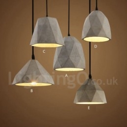 Lampada a sospensione vintage in cemento 1 luce