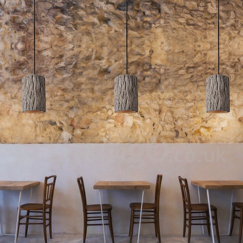 Lampada a sospensione vintage retrò in cemento