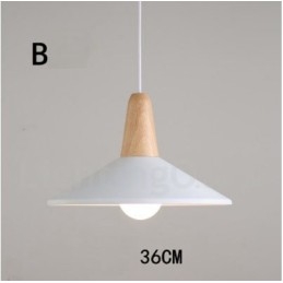 Lampada a sospensione moderna in legno e metallo multicolore