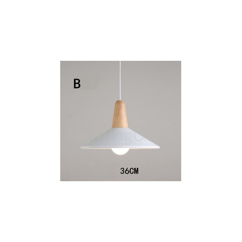 Lampada a sospensione moderna in legno e metallo multicolore