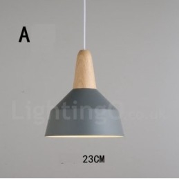 Lampada a sospensione moderna in legno e metallo multicolore