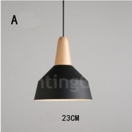 Lampada a sospensione moderna in legno e metallo multicolore