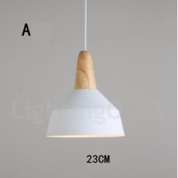 Lampada a sospensione moderna in legno e metallo multicolore