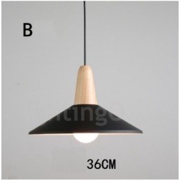 Lampada a sospensione moderna in legno e metallo multicolore