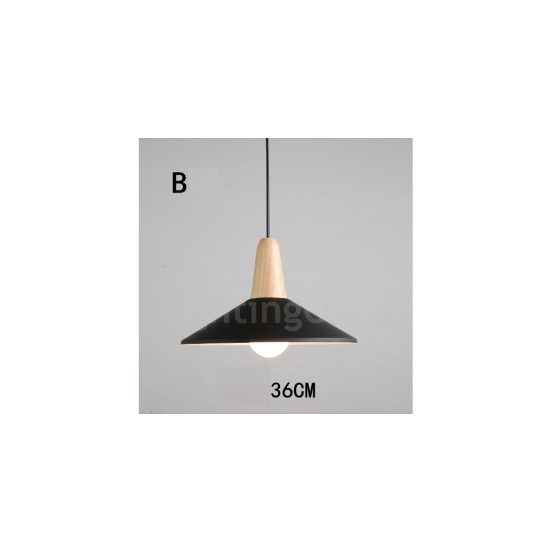 Lampada a sospensione moderna in legno e metallo multicolore