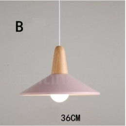 Lampada a sospensione moderna in legno e metallo multicolore