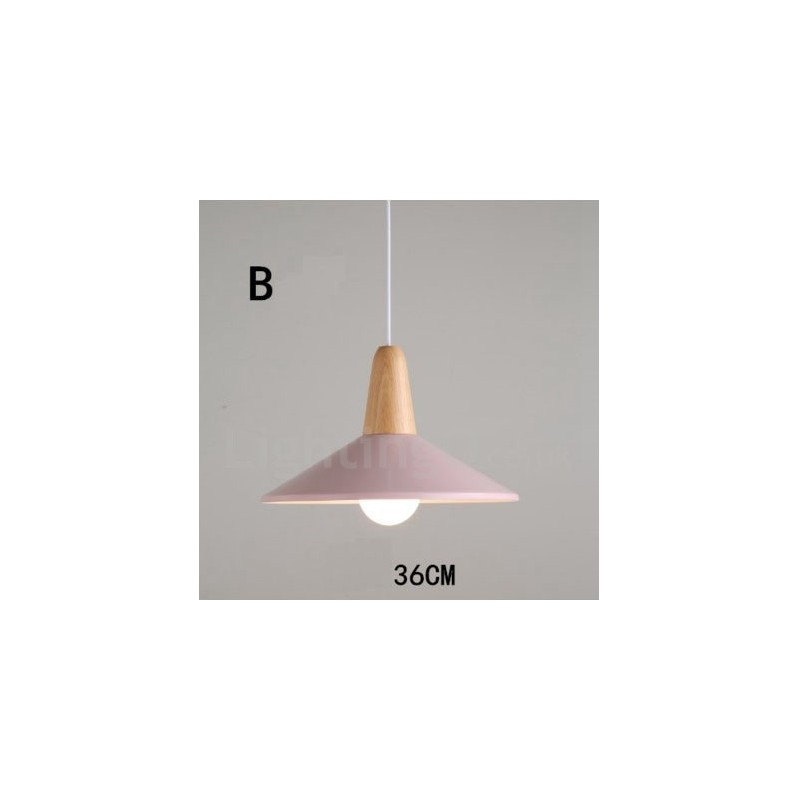 Lampada a sospensione moderna in legno e metallo multicolore