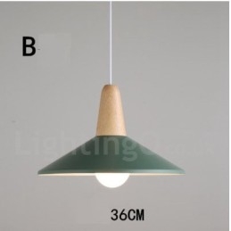 Lampada a sospensione moderna in legno e metallo multicolore