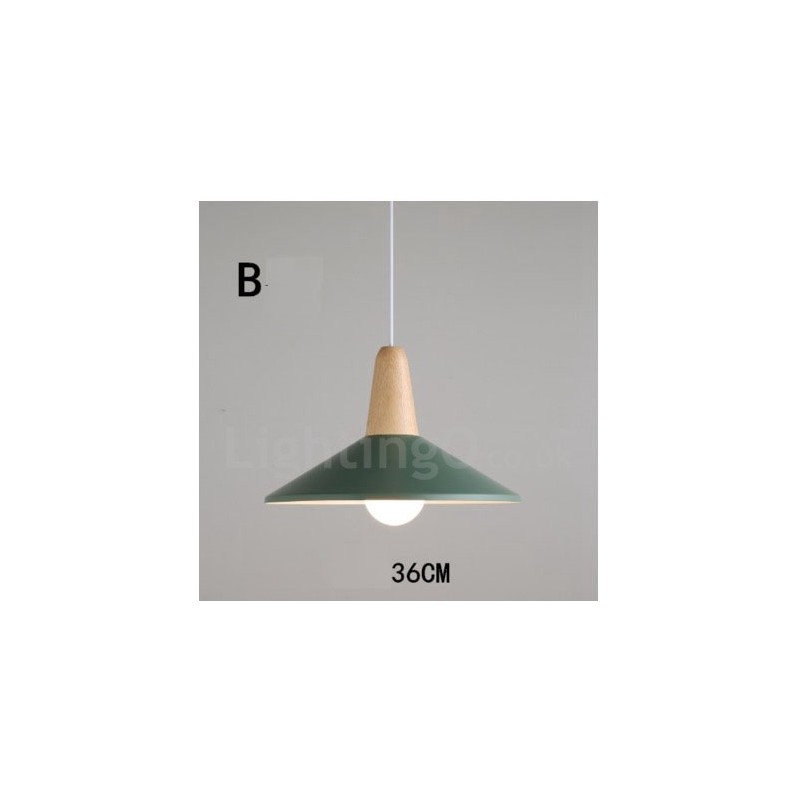 Lampada a sospensione moderna in legno e metallo multicolore