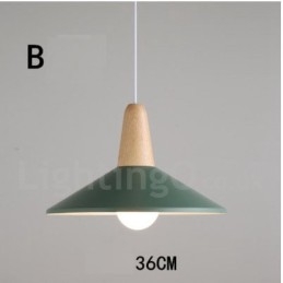 Lampada a sospensione moderna in legno e metallo multicolore
