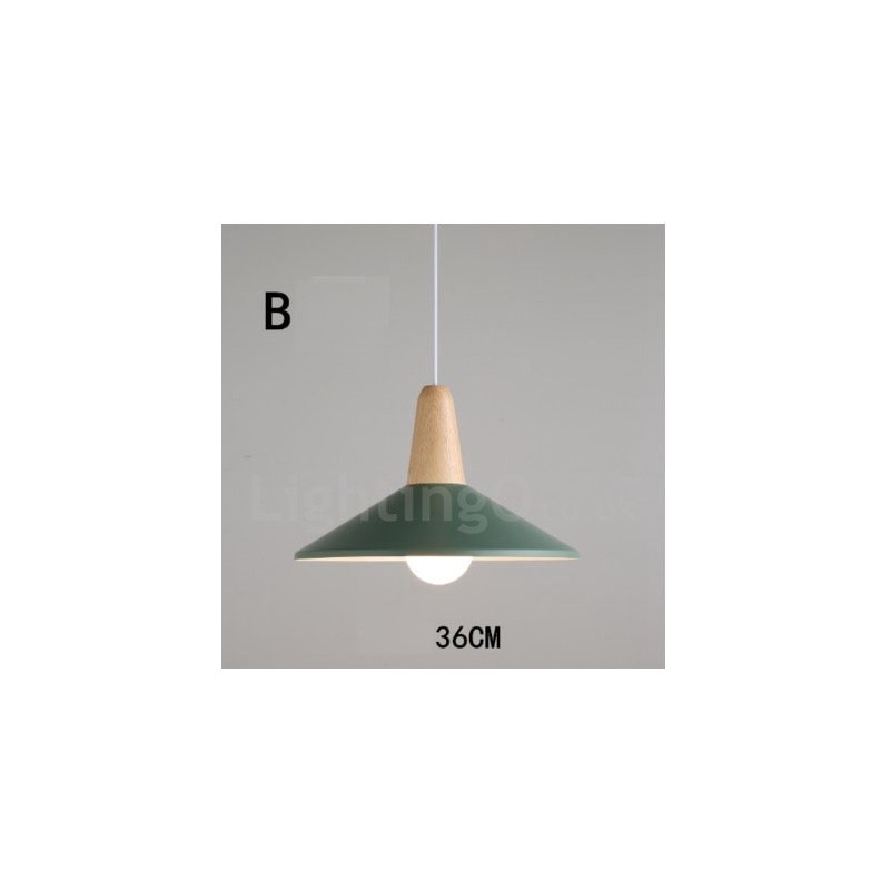 Lampada a sospensione moderna in legno e metallo multicolore