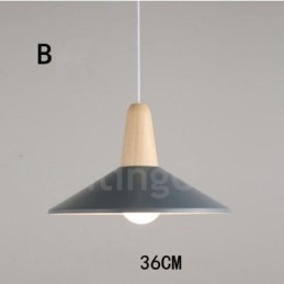 Lampada a sospensione moderna in legno e metallo multicolore