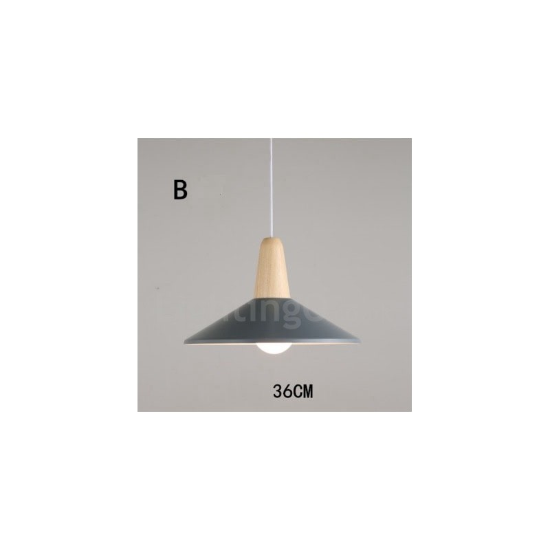 Lampada a sospensione moderna in legno e metallo multicolore