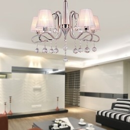 Lampadario contemporaneo in cristallo elettroplaccato argento 60 cm