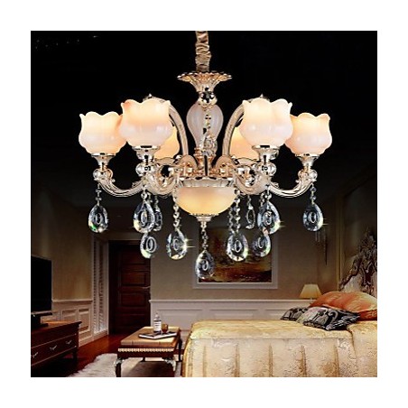 Lampadario a sospensione in giada e cristallo stile europeo