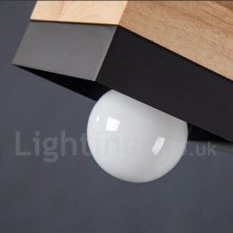Lampada a sospensione in legno e metallo moderna 18x10 cm