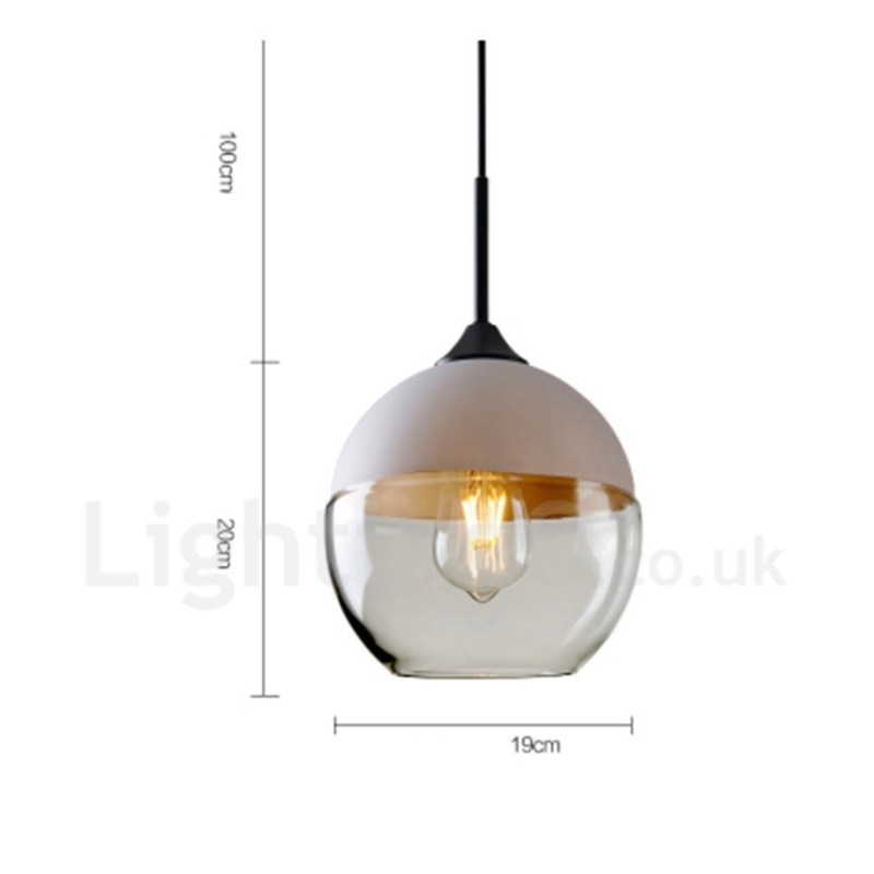 Lampada a sospensione moderna con paralume in vetro, 200x300 mm, 1 lampadina