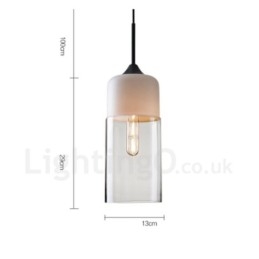 Lampada a sospensione moderna con paralume in vetro, 200x300 mm, 1 lampadina