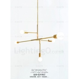 Lampadario moderno contemporaneo in rame a 5 luci LED 980 mm
