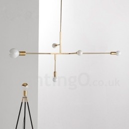 Lampadario moderno contemporaneo in rame a 5 luci LED 980 mm