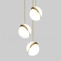 Lampada a sospensione moderna in rame e vetro