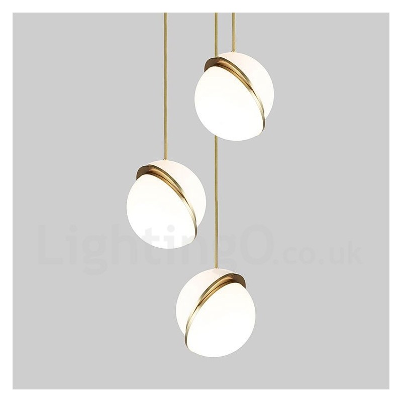 Lampada a sospensione moderna in rame e vetro