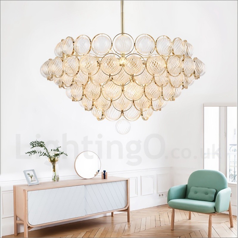Lampada a sospensione moderna contemporanea in vetro 1 luce 45 x 45 cm