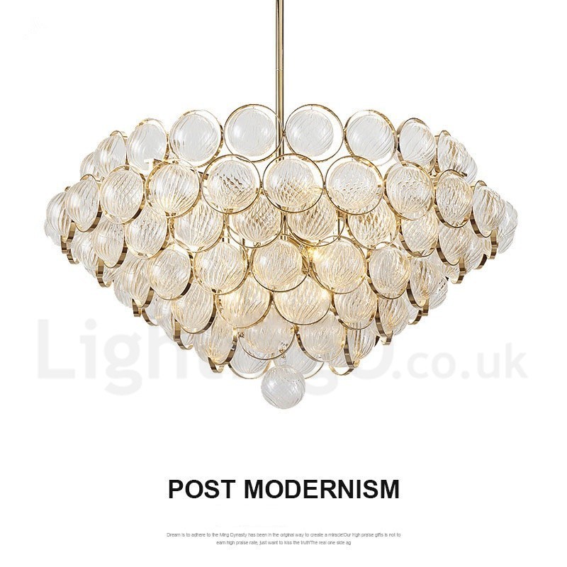Lampada a sospensione moderna contemporanea in vetro 1 luce 45 x 45 cm