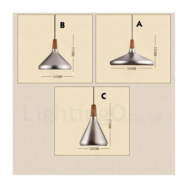Lampada a sospensione moderna in acciaio inox 1 luce 380 mm