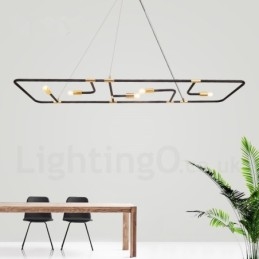 Lampada a sospensione contemporanea a 5 luci in metallo 100 x 34 cm