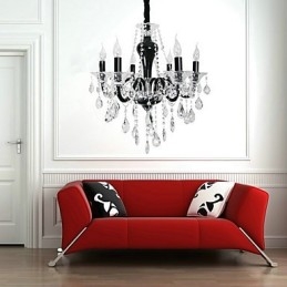 Lampadario in cristallo classico a 6 luci nero