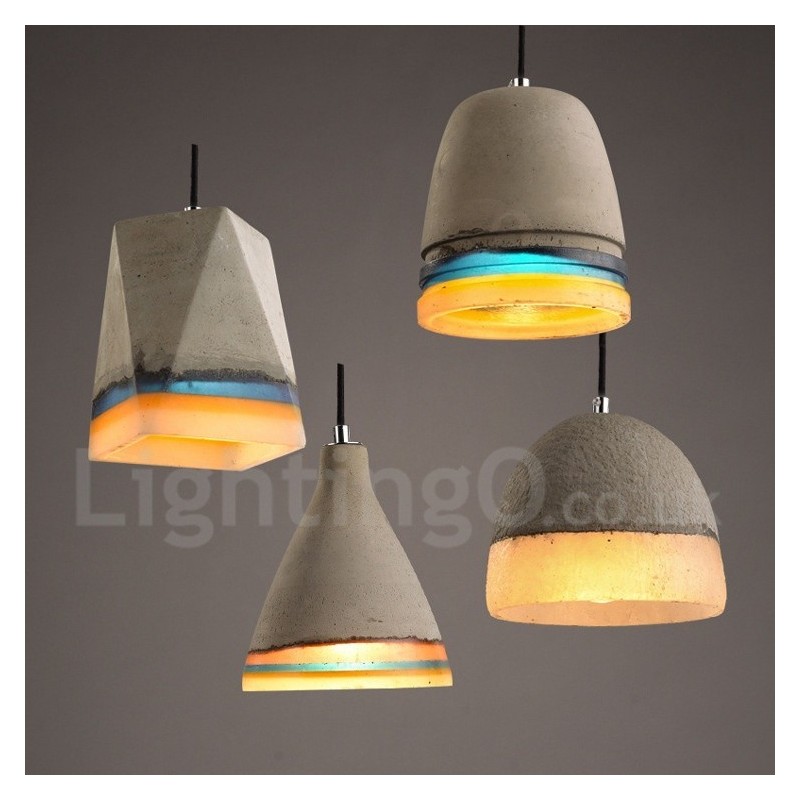 Lampada a sospensione vintage in cemento