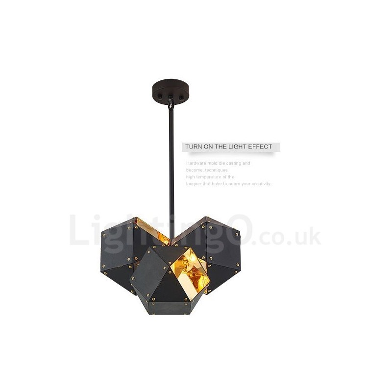 Lampada a sospensione moderna contemporanea a 3 luci 45 x 19 cm