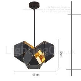 Lampada a sospensione moderna contemporanea a 3 luci 45 x 19 cm