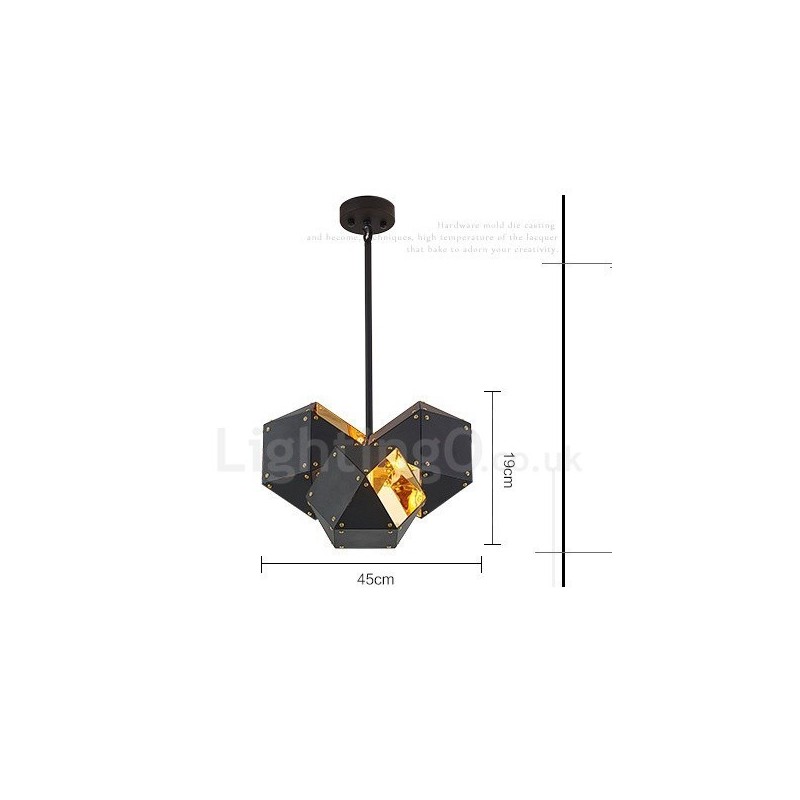 Lampada a sospensione moderna contemporanea a 3 luci 45 x 19 cm