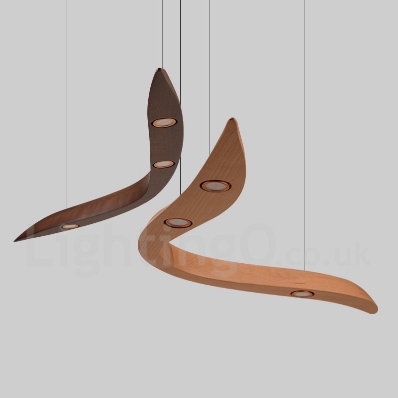 Lampada a sospensione moderna in legno 3 luci
