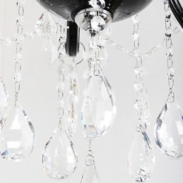 Lampadario in cristallo classico a 6 luci nero
